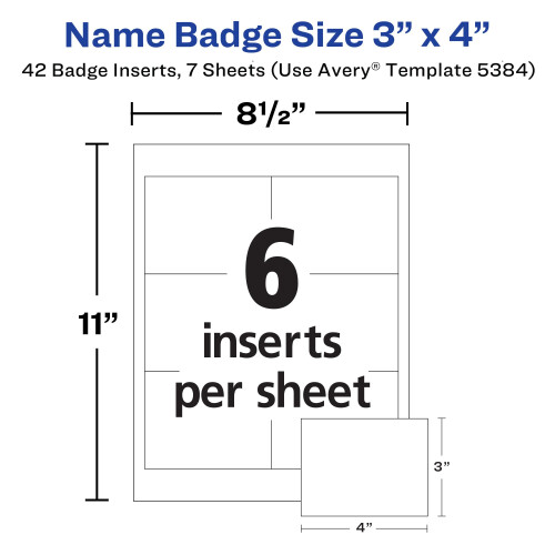 Avery Customizable Name Badges with Clips  3"" x 4""  Clear Name Tag H 2