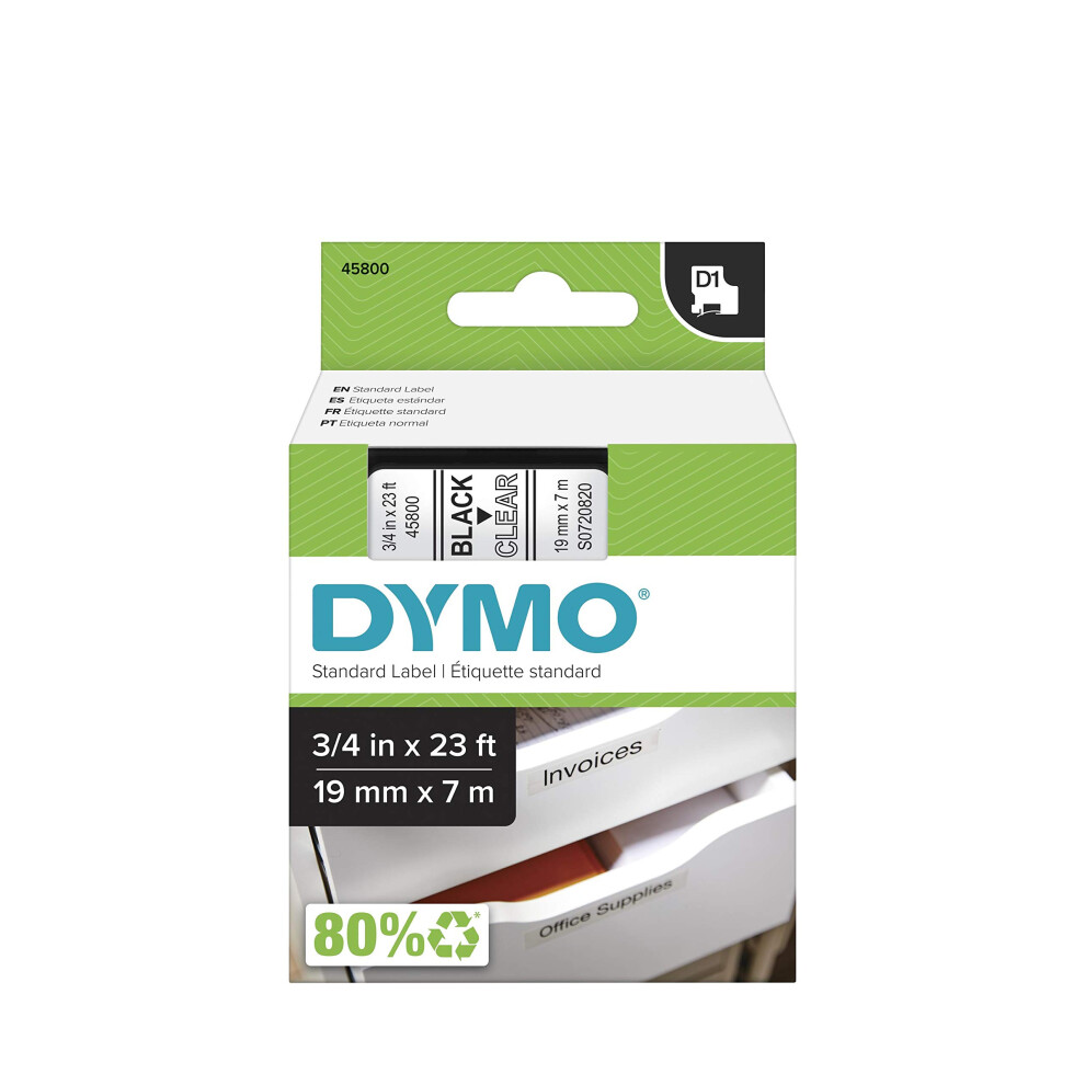 Dìmò Art Black Dymo Standard D1 43610 Labeling Tape ( Print On Clear Tape 1/4''