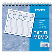 Adams Rapid Memoboek 8,25 x 8,5 inch 2-delig carbonloos 50 sets 1 memo per pagina Wit en kanarie (SC1158) Wit/kanarie