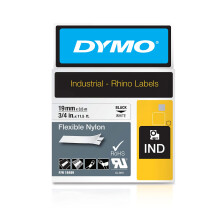 Etiquetas de nailon flexibles industriales DYMO Rhino de 3/4"" x 11,5', impresi   n negra