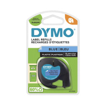Cinta de etiquetas de pl   stico Dymo LetraTag, rollo de 12 mm x 4 m, color azul