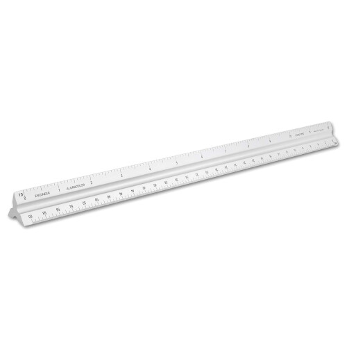 Alumicolor Aluminium Engineer Solid Drafting Scale 12IN Silber