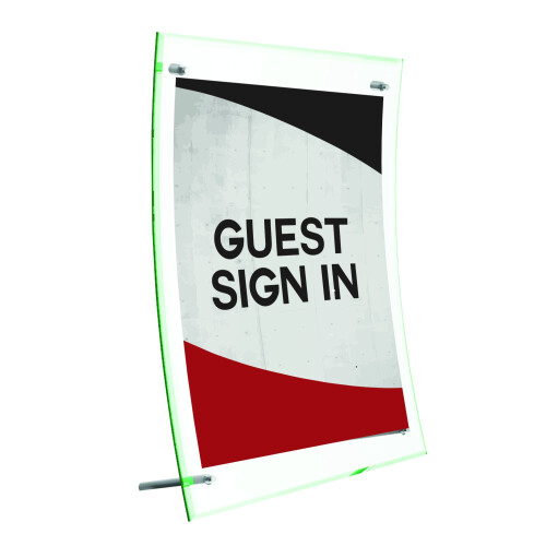 Deflecto Superior Image Curved Sign Solder 8,5 x 11 polegadas (799783) 1