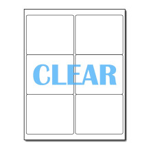Etiquetas de env   o transparentes para impresoras l   ser - 4"" x 3 1/3"" - 6 por hoja - 10 hojas / 60 etiquetas