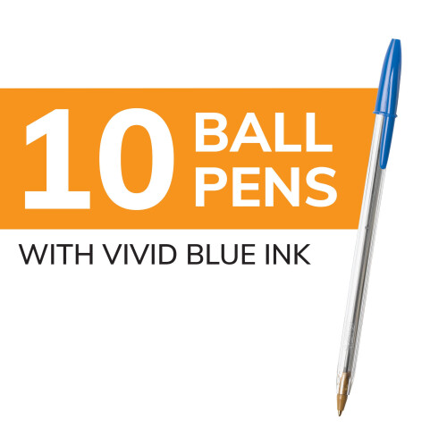 BIC Stylo à bille Bic Cristal STIC Medium (30 pièces, Noir/Bleu) 1