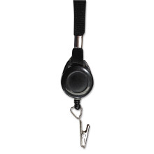 Advantus 36 """" Lanyard cu tambur retractabil ?i clip de ecuson Black 12 Lanyards/Pack (75549)