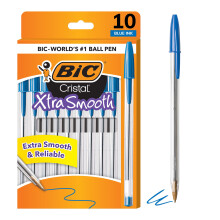 Stylo à bille Bic Cristal STIC Medium (30 pièces, Noir/Bleu)