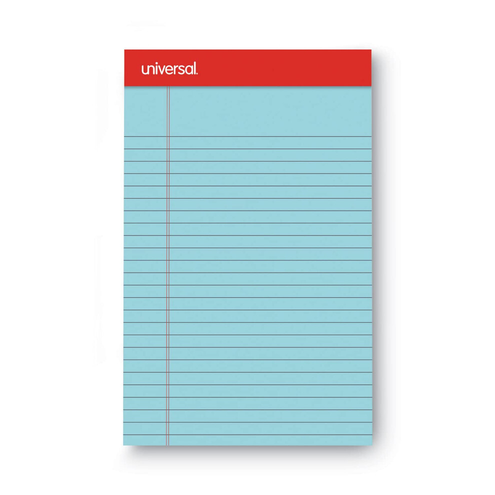 Universal 35850 Narrow Ruled Writing Pads  5 x 8  Blue  50 Sheet  Dozen