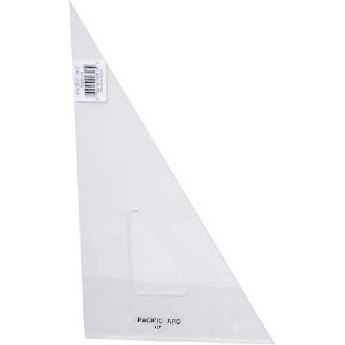 Tri   ngulo de desenho de arco do Pac   fico 10 polegadas 30/60/90 graus acr   lico claro