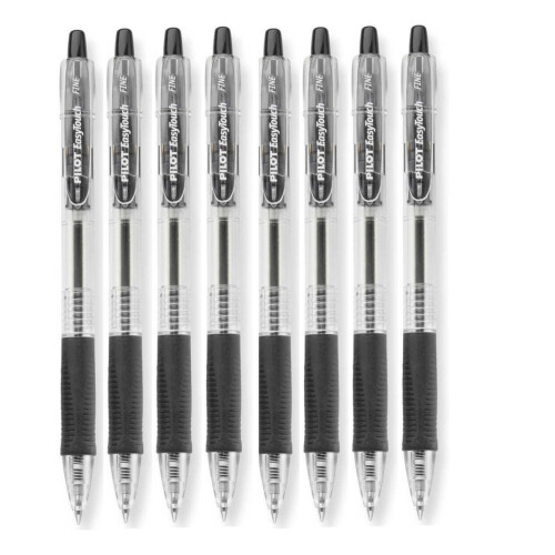 Pilot Easytouch Αναδιπλούμενο Λεπτό Στυλό Μπάλας Ανοιχτό Απόθεμα-Μαύρο 8 στυλό