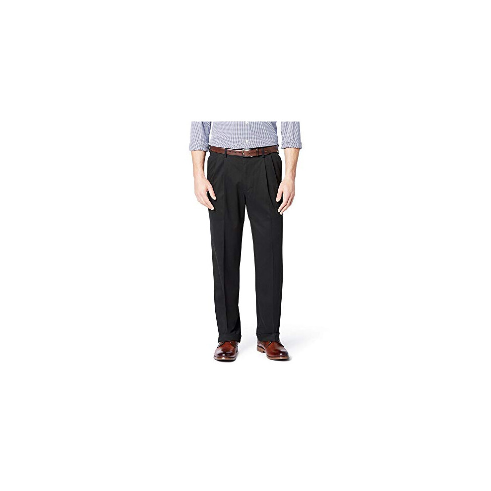 Pantalon kaki confortable coupe d   contract   e pour homme Dockers - Pliss    Black Metal (S