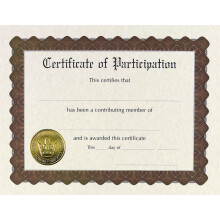 Skvel papry! castnick certifikt Predtiten zlat flie a relifn 8,5"" x 11"""" 6 pocet (930800)