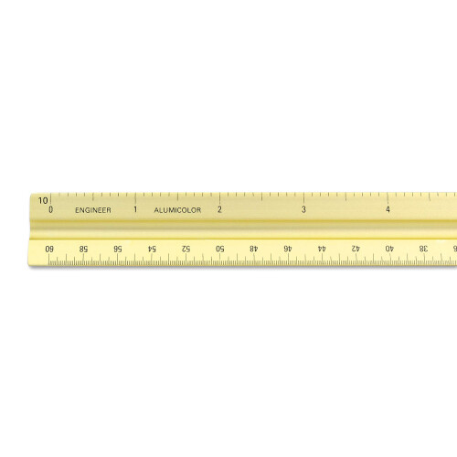 Alumicolor Aluminium Engineer Solid Drafting Scale 12in Gold 1