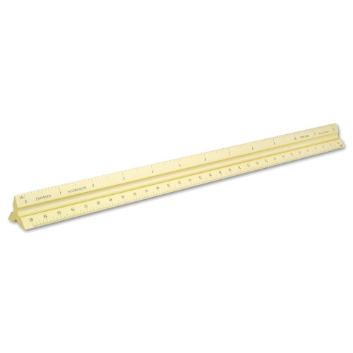 Alumicolor Aluminium Engineer Solid Drafting Scale 12in Gold