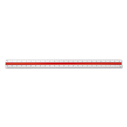 Alumicolor Aluminium Engineer Color-Coded Solid Drafting Scale 12in Silver 2