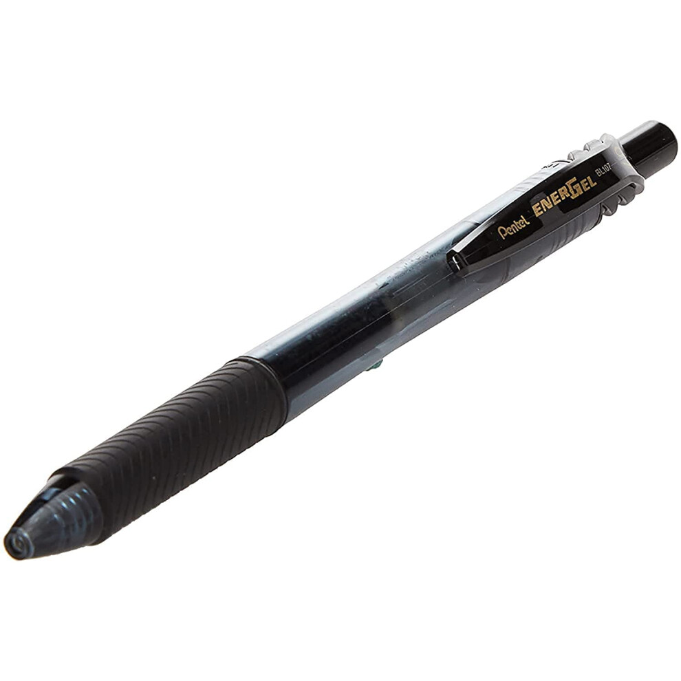 Pentel BL107A EnerGel X Roller Ball Retractable Gel Pen  Black  Dozen BL107-A