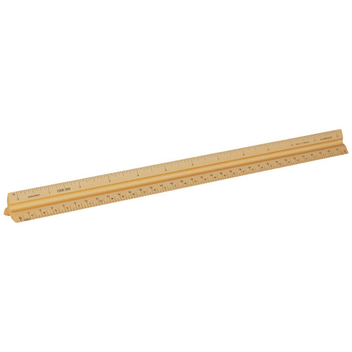 Alumicolor Aluminium Architect Solid Drafting Scale 12IN Gold 1