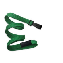 Grnes Schlsselband, flaches Geflecht, abbrechbar, breiter Kunststoff, ohne Drehhaken, 3/8 Zoll breit (100 Stck)