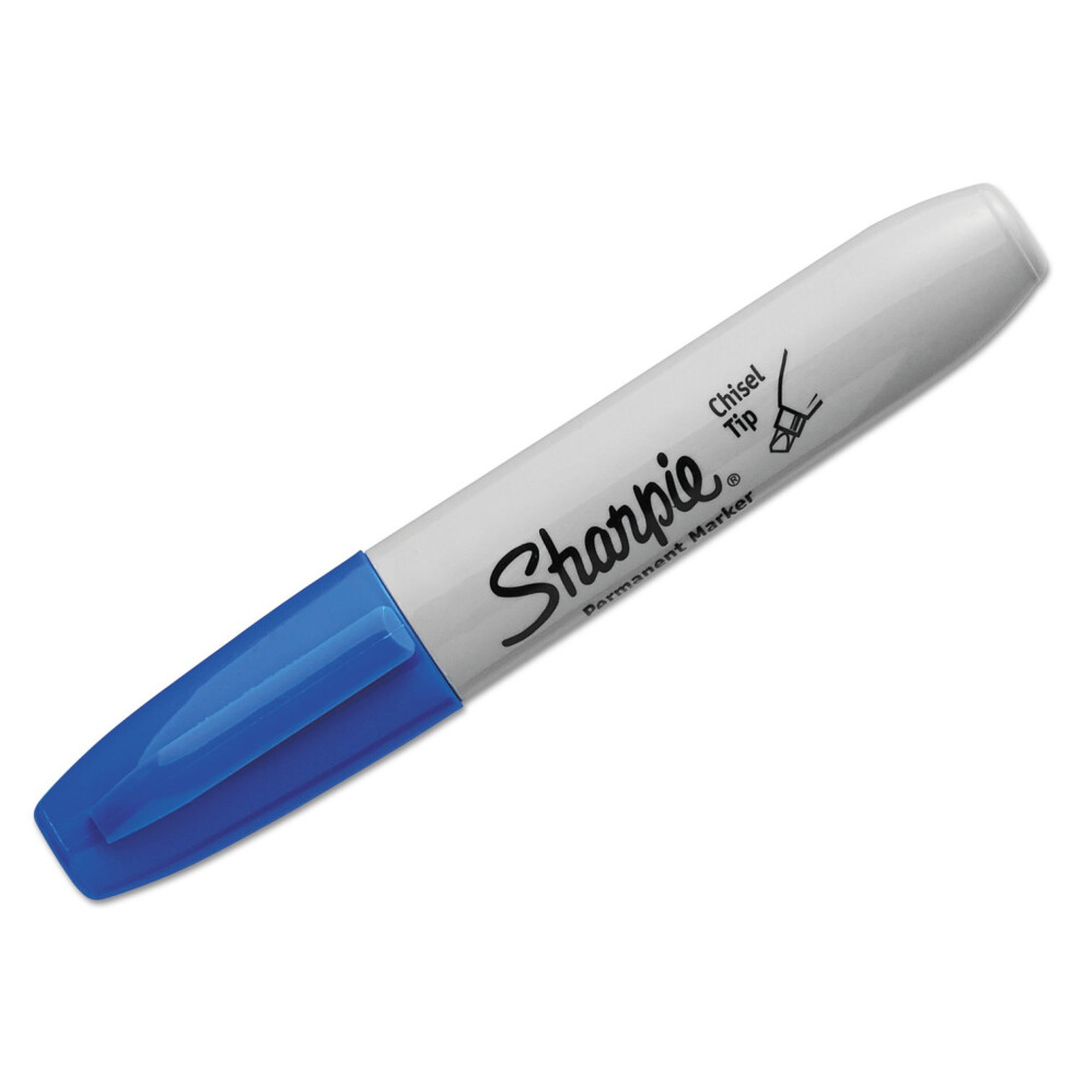 Photos - Felt Tip Pen Sanford Sharpie 38203 Permanent Marker 5.3mm Chisel Tip Blue Dozen SAN38203 