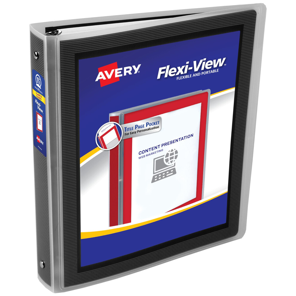 Avery Flexi-View 3-Rings Ringband 1,5 Inch Ronde Ringen 1 Zwarte Ringband (17637)-image