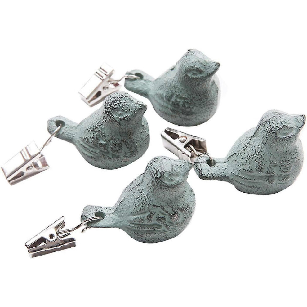 4 Pieces Tablecloth Weights Clips, Iron Antique Bird Pendant Tablecloth Clip Weights