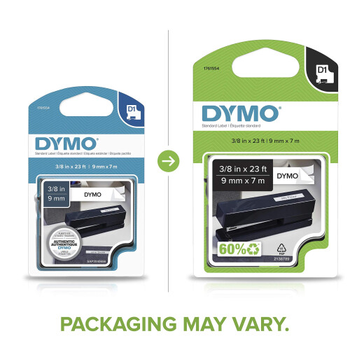 DYMO Ετικέτες DYMO για DYMO XTL Εκτυπωτές, Μαύρο σε Λευκό, 1/4", 1 Ρολό (1868751) 1