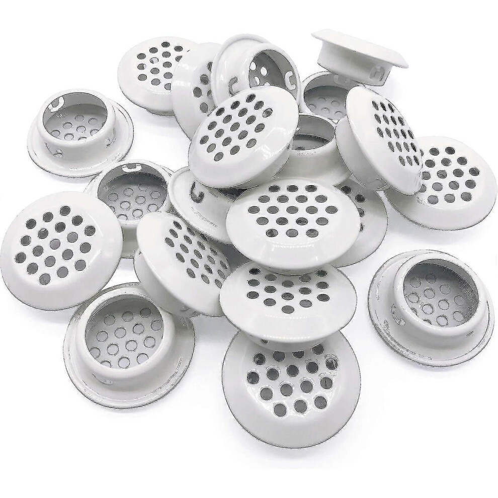 20pcs Air Vents 25mm Circular Soffit Vent Stainless Steel Round Vent Mesh Hole Louver for Kitchen Ba