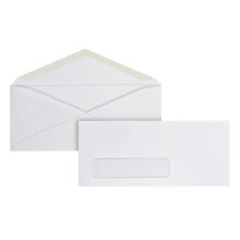 Fensterumschlge der Marke Office Depot, Fenster unten links, Nr. 9, 9,9 x 21,6 cm, weie Box mit 500 Stck