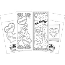Barker Creek Bookmark Duets Color Me Valentin-nap 2 Designs Felnott kifestoknyv stlus nnepelje a Valentin-napot ezekkel a szrakoztat knyvjelzok