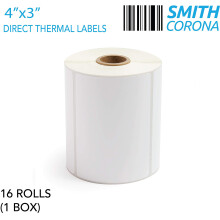 Smith Corona - EDT4030AP - Etiquetas t   rmicas directas 4x3 (n   cleo de 1"") - 485 etiquetas/rollo - 16 rollos