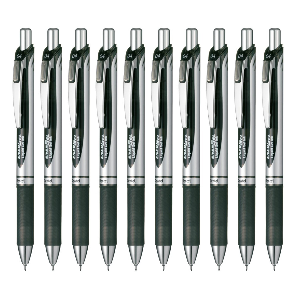 Pentel Bln74-A Energel Ink Ballpoint Pen 0.4 10 Pieces Black