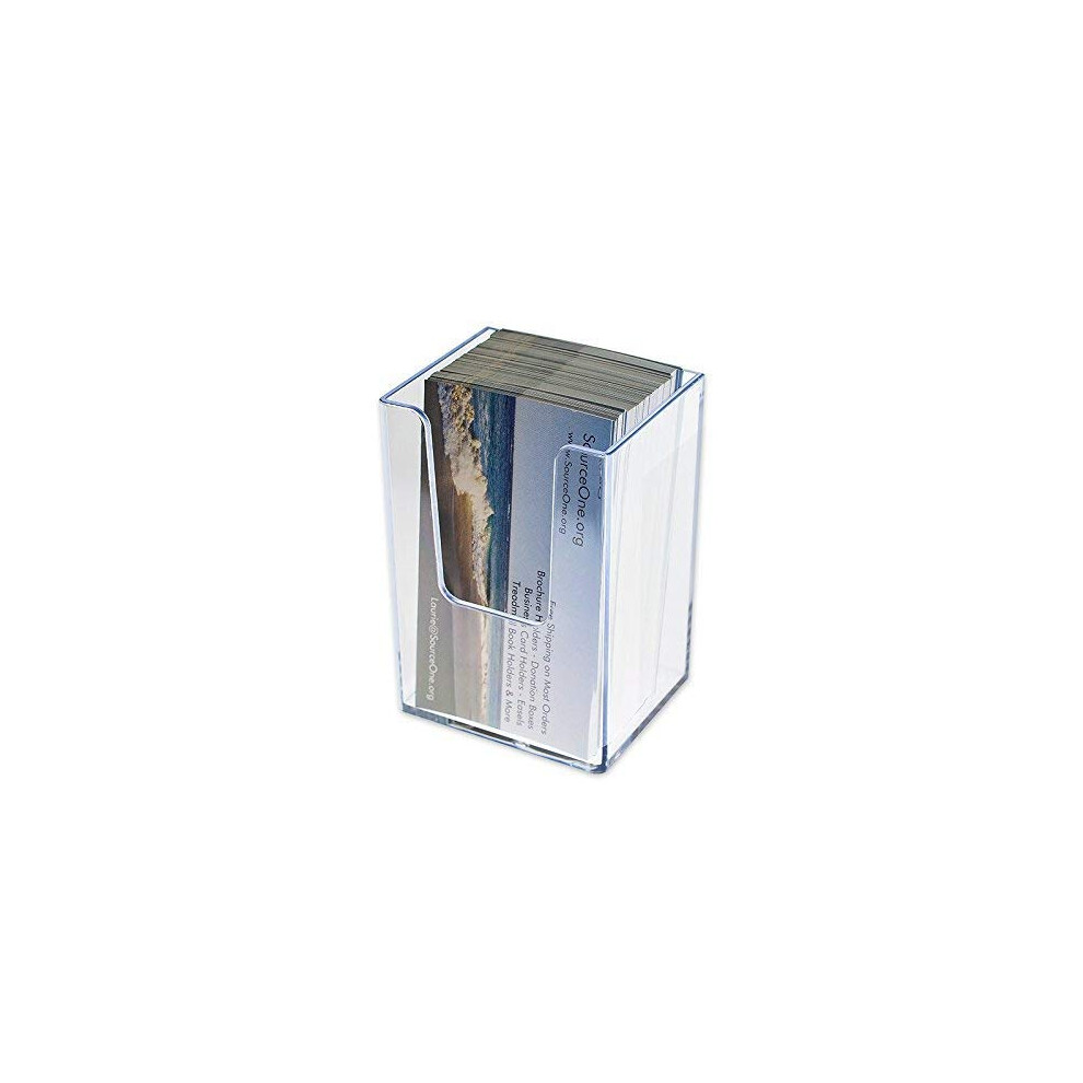 SOURCEONE.ORG Premium Clear Acrylic Single Pocket Vertical Business Card Holder-image-OPC-PFNF6FD-NEW