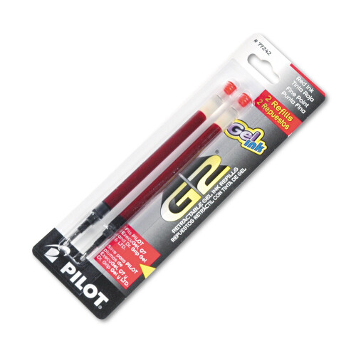 Pilot Pilot 77242 G2 Σαπούνι με μελάνι Gel, 2-Πακέτο για Στύλους, Λεπτή Μύτη, Κόκκινο Μελάνι