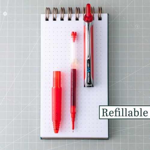 Pilot Pilot Precise V7 RT Retractable Rolling Ball Pens  Fine Point  Red Ink  6 Pack 1