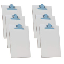 Acrimet White Clipboard Letter storlek A4 (13 x 9 1/16 ) Premium Metal Clip (Hardboard) (Bl Clip) (6 Pack)