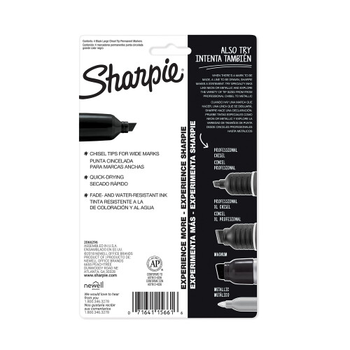Sharpie Sharpie King Size Μόνιμοι Μαρκάδες, Μαύροι, 4-Τεμαχίων 1