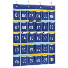 MISSLO Klassenzimmer-Handy-Rechnerhalter, nummeriert, 30 Taschen, Diagramm zum Aufhngen, Wand- und Traufbewahrung, Organizer (blau)