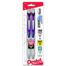 Pentel EnerGel Pearl RTX Retractable Gel Pen, 0.7mm Needle Tip, 2 Pack, Violet Ink (BLN77WBP2V)