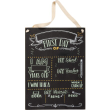 Primitivos de Kathy Kids Milestone Retwboard Sign 9.5 """" x 13 """" Meu primeiro dia de aula