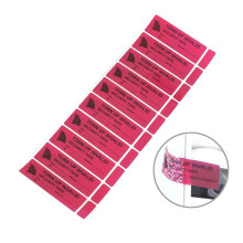 Samotny Walker 100pcs Matper Ozdobione etykiety bezpieczenstwa 1x3 cala czerwona bez przeniesienia brak uszkodzenia chronionego elementu naklejki