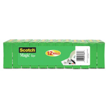 3M 810K12 Magic Tape Value Pack  3/4"" X 1000""  1"" Core  Clear  12/pack