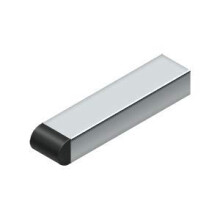 Deltana 4"" MODERNE BASEBOARD-STOSTANGE, MASSIVES MESSING (rechteckig, poliertes Chrom)