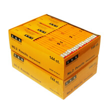 SKKSTATIONERY Vorgespitzte Bleistifte Bleistifte angespitzt mit Radiergummi-Oberteil Nr. 2 HB-Bleistift 144/Box (Box mit 2)