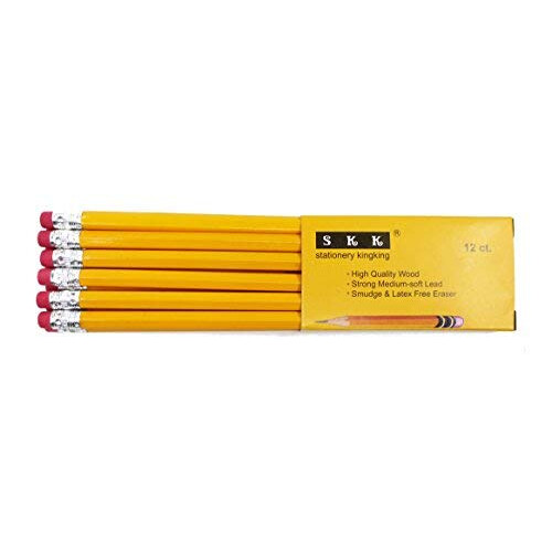 SKKSTATIONERY Προ-ξυσμένα μολύβια, Μολύβια με γόμα, #2 HB μολύβι, 144/κουτί (Κουτί 2) 2