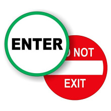 (Ζευγάρι) Αυτοκόλλητα Πόρτας 5-ιντσών Round Enter και DO NOT EXIT | Ανθεκτικά Στικέρ