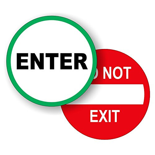 (Ζευγάρι) Αυτοκόλλητα Πόρτας 5-ιντσών Round Enter και DO NOT EXIT | Ανθεκτικά Στικέρ