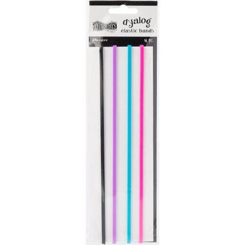Ranger Dyan Revelry's Dylusions Dyalog Notebook Elastic Bands (4 Per Pack)  Multicolor
