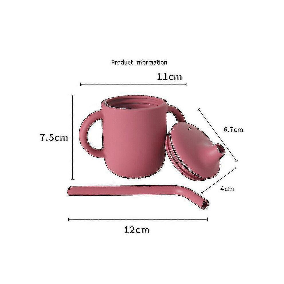 Water Bottle Baby Training Cup Sippy Cup with Straw Spill Proof Non-slip Handle
