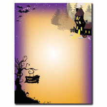 Carta intestata per stampante laser e a getto d'inchiostro con scritta ""Haunted House Halloween"" (100 pezzi)