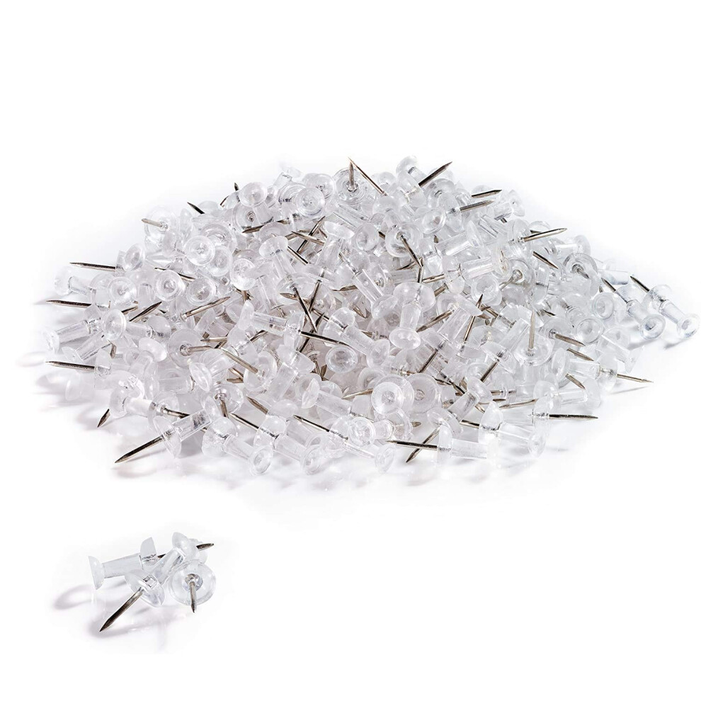 Punaises à Pointe Pointue En Acier De 3/8 De Long, IdéAles Pour Le Bureau, La Maison, L'éCole - Paquet De 500 (Transparent)-image